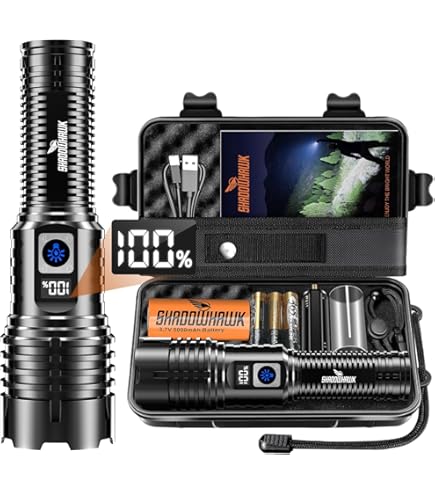 Shadowhawk Torches LED Super Bright Rechargeable - 30W 500000